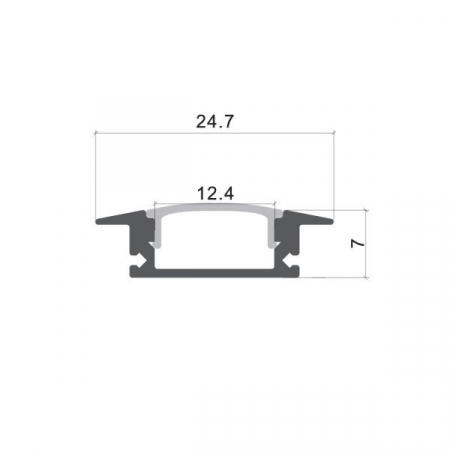 Profil aluminiu pentru benzi led 6mm, tip U cu margini, 2metri, Optonica 5192 [1]