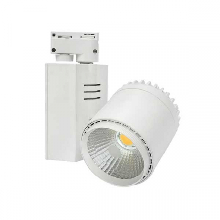 Corpuri led cu sina - Proiector led COB, pe sina led, corp alb, 35W, alb cald, Optonica 5116