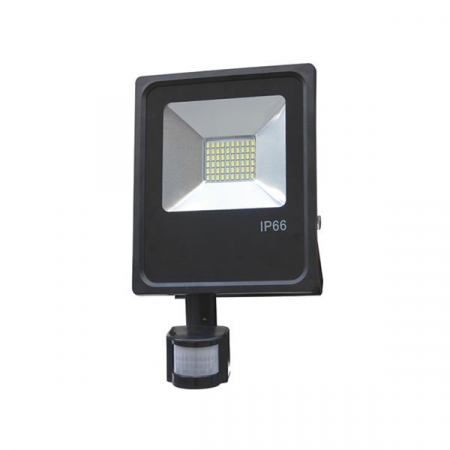proiectoare led de exterior - Proiector led cu senzor prezenta PIR, 20W, alb cald, Optonica 5493