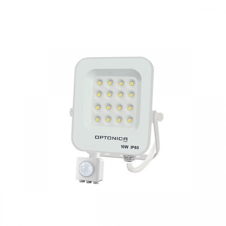 proiectoare led de exterior - Proiector led de exterior, IP65,  cu senzor, corp alb, Optonica 5760