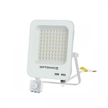 proiectoare led de exterior - Proiector led de exterior, IP65,  cu senzor, corp alb, Optonica 5769