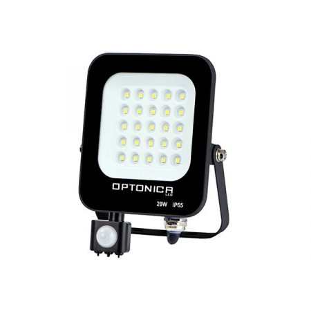 proiectoare led de exterior - Proiector led de exterior, IP65,  cu senzor, corp negru, Optonica 5774