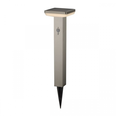 Lampi led gradina - Proiector led de gazon, tip soldat, cu senzor miscare PIR, aluminiu periat, 4.4W, alb cald, Optonica 9338