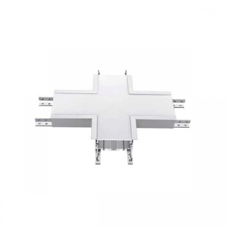 Lampi led liniare - Proiector led, incastrat, in forma de X, intr-un plan, corp alb, 16W, alb neutru, Optonica 5035