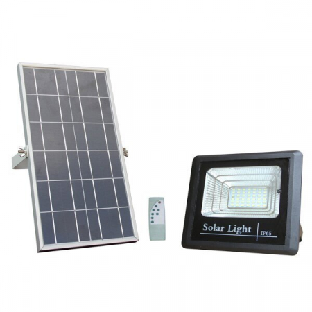 proiectoare led de exterior - Proiector led solar + panou solar echivalent 12W, alb rece, Optonica 5460