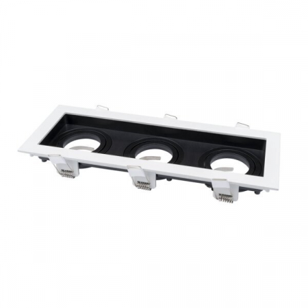 corpuri iluminat cu GU10 (fara bec) - Rama incastrata tip spot, rectangulara, aluminiu, alb negru, max 35W, Optonica 2016