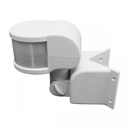 Senzori led - Senzor miscare PIR, de colt, aplicat, exterior, unghi 300°, IP44, alb, Optonica 7313