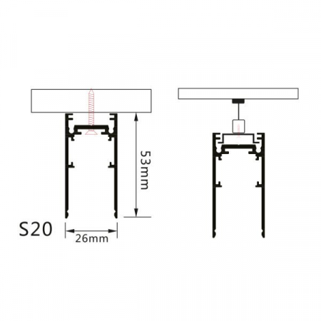 Sina magnetica aplicata cu 3 circuite S20, lungime 2m, Optonica 5366 [2]