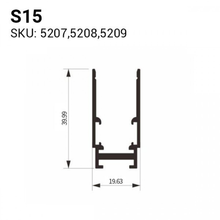 Sina magnetica aplicata S15, cu 3 circuite, neagra, Optonica 5209 [1]