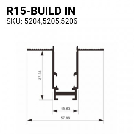 Sina magnetica incastrata R15, cu 3 circuite, neagra, Optonica 5206 [1]