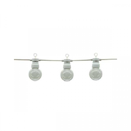 Sir luminos exterior - Sir luminos de exterior, culoare alba, cu 20 becuri led, 6W, alb cald, Optonica 5096