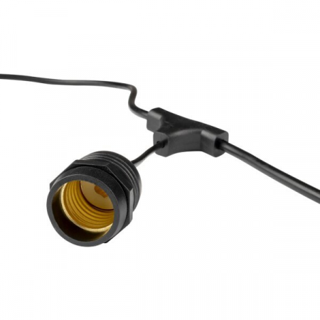 Sir luminos exterior - Sir luminos de exterior, culoare neagra, cu 10 socluri E27, 6m lungime, Optonica 5054