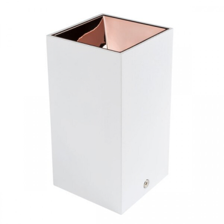 corpuri iluminat cu GU10 (fara bec) - Spot aplicat, patrat, corp alb, cu interior crom, aluminiu, Optonica 2041