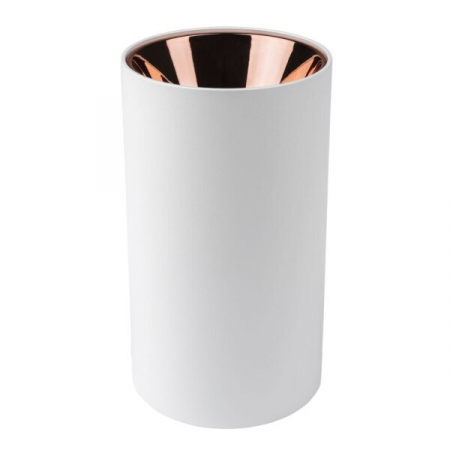 corpuri iluminat cu GU10 (fara bec) - Spot aplicat, rotund, corp alb, cu interior crom, aluminiu, Optonica 2044