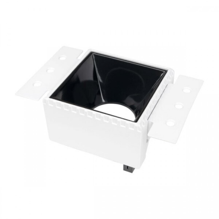 corpuri iluminat cu GU10 (fara bec) - Spot incastrat, patrat, corp alb, cu interior negru, aluminiu, Optonica 2045