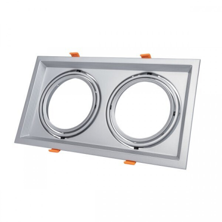 socluri si dulii - Spot orientabil pentru 2 lampi AR111, argintiu, Optonica 5084