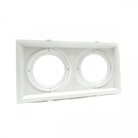 socluri si dulii - Spot orientabil pentru 2 lampi AR111, alb, Optonica 5083