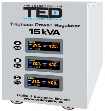 Stabilizatoare trifazice - Stabilizator trifazic tensiune cu servomotor 15kVA