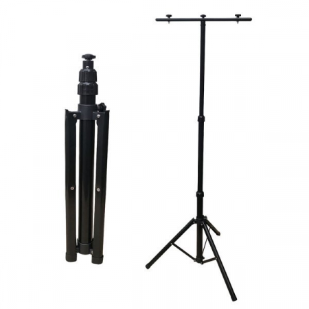 Altele - Stander lampi, tip trepied cu bara sustinere tip T, corp negru, Optonica 6686
