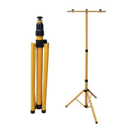 Altele - Stander lampi, tip trepied cu bara sustinere tip T, corp galben, Optonica 6687