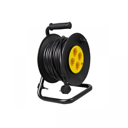 Instalatii electrice - Tambur prelungitor cu 4 prize Schuko, lungime cablu 25m, 3200W, 14A, Optonica 7623