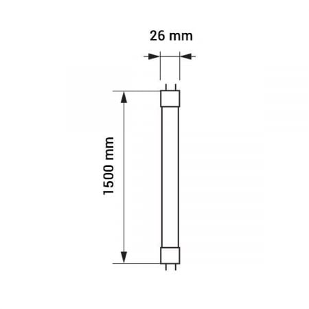 Tub led T8 de sticla cu alimentare printr-un cap, 23W, alb cald, Optonica 5668 [1]