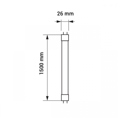 Tub led T8 de sticla cu alimentare printr-un cap, profesional 23W, alb cald, Optonica 5699 [1]