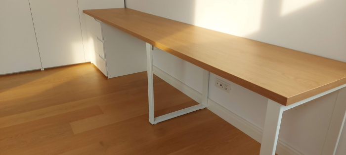 Cadru de birou fix- forma dreptunghiulara- metalic Alb - latime 70 cm [2]