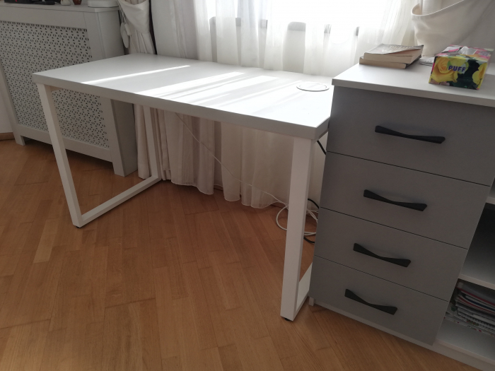 Cadru de birou fix- forma dreptunghiulara- metalic Alb - latime 70 cm [5]