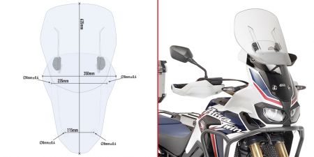 CRF1000L Africa Twin Adventure Sports (18 - 19) - Parbriz deflector HONDA CRF1000L Africa Twin Adventure Sports (18 - 19) CRF1000L Africa Twin (16 - 17) CRF1000L Africa Twin (18 - 19)