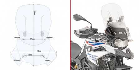 F 850 GS (21-23) - Parbriz deflector BMW F 850 GS (21 - 23) F 800 GS (24) F 850 GS (18 - 20) F 750 GS (21 - 23) F 750 GS (18 - 20)