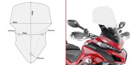 DUCATI - Parbriz DUCATI Multistrada 1260 (18 - 20) Multistrada 950 (17 - 18) Multistrada 950 S (19 - 21) Multistrada 1200 (15 - 18)