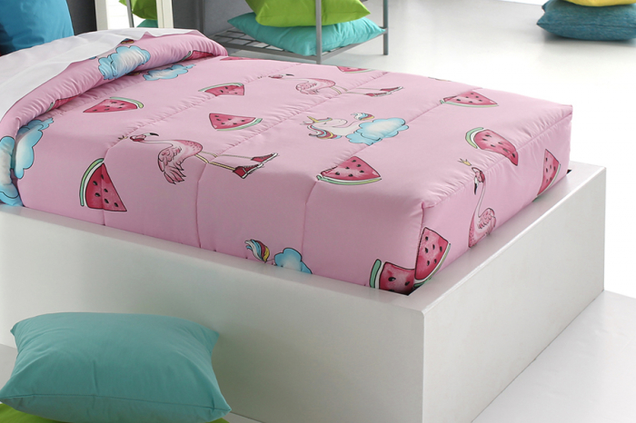 Cuvertura matlasata PINK AG unicorn, fixa pentru pat de 90 cm x 200 cm [4]