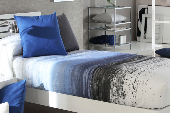 Cuvertura matlasata TAREY AG albastru gri, fixa pentru pat de 90 cm x 200 cm [3]
