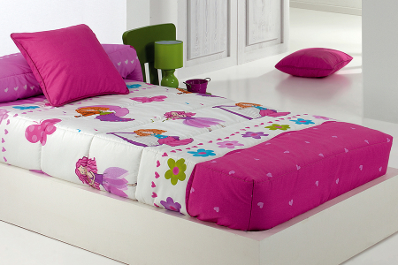 Cuvertura matlasata CANDY AO roz, fixa pentru pat de 90 cm x 200 cm [1]