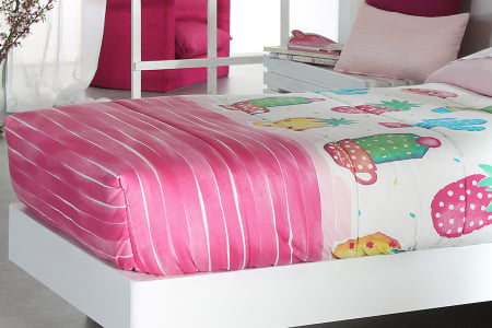 Cuvertura matlasata PINEAPPLE AG roz, fixa pentru pat de 90 cm x 200 cm [1]