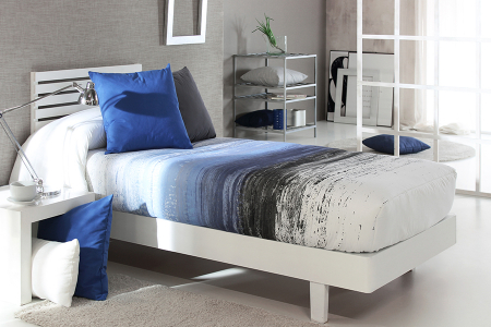 Cuvertura matlasata TAREY AG albastru gri, fixa pentru pat de 90 cm x 200 cm [0]