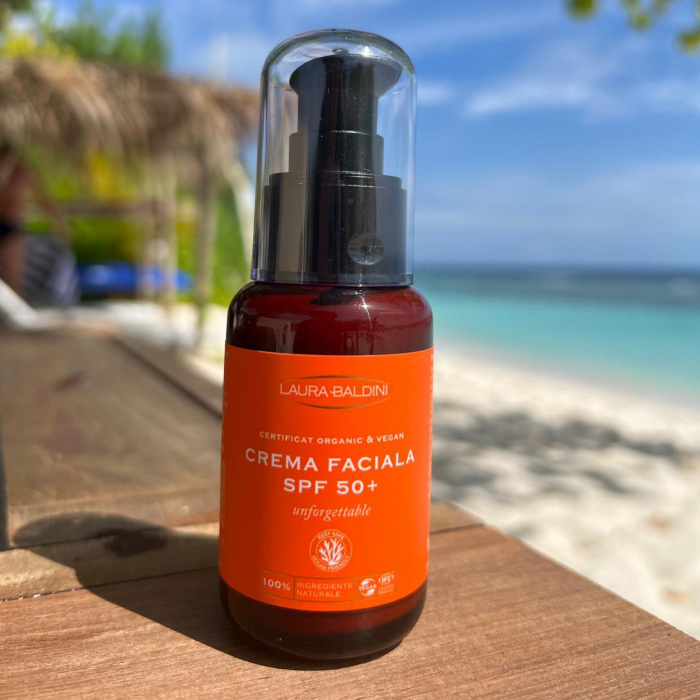 Crema faciala SPF50+ UNFORGETTABLE, 100% ingrediente naturale, ORGANIC & VEGAN & REEF SAFE, Laura Baldini, 50ml [7]
