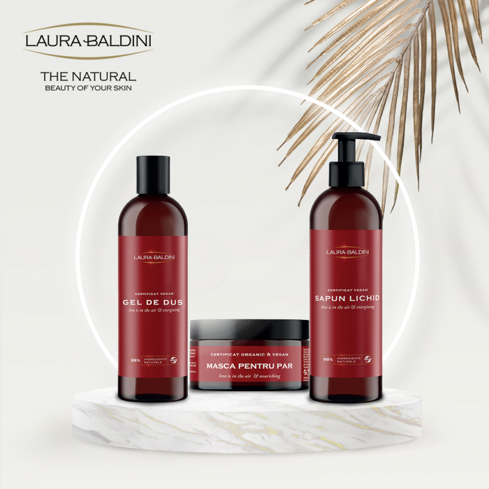 Gel de dus energizant LOVE IS IN THE AIR, 98% ingrediente naturale, VEGAN, Laura Baldini, 250 ml [6]