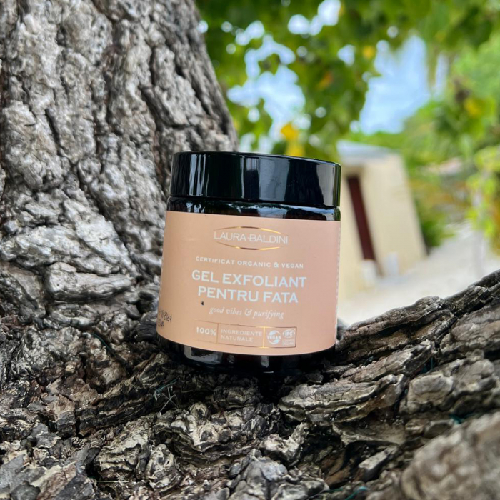 Gel exfoliant pentru fata GOOD VIBES, 100% ingrediente naturale, ORGANIC & VEGAN, Laura Baldini, 100 ml [5]