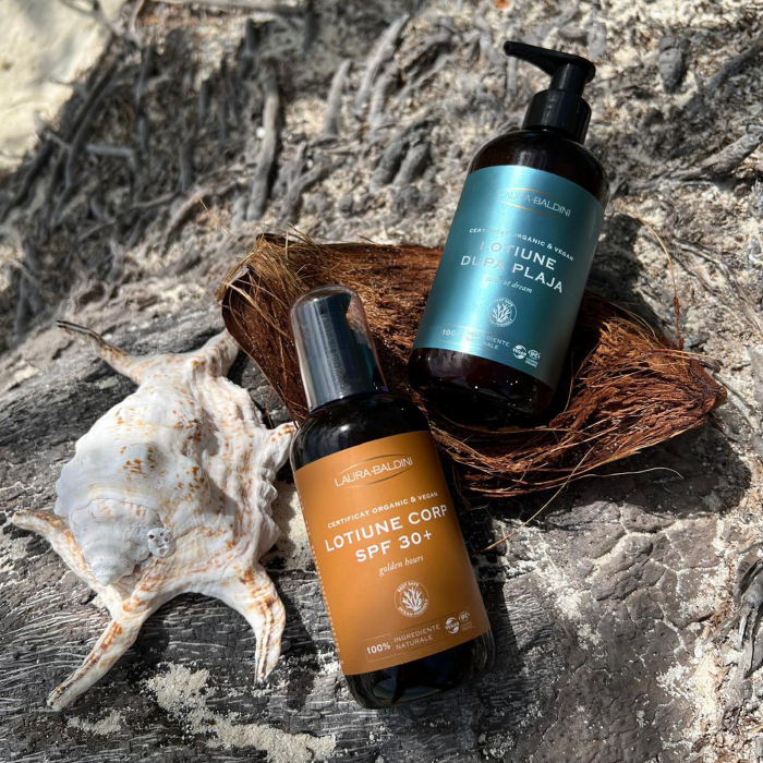 Lotiune corp SPF 30+ GOLDEN HOURS, 100% ingrediente naturale, ORGANIC & VEGAN & REEF SAFE, Laura Baldini, 200ml [9]