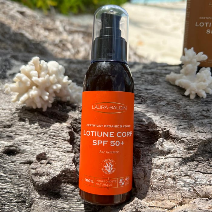 Lotiune corp SPF50+ HOT SUMMER, 100% ingrediente naturale, ORGANIC & VEGAN & REEF SAFE, Laura Baldini, 125ml [2]