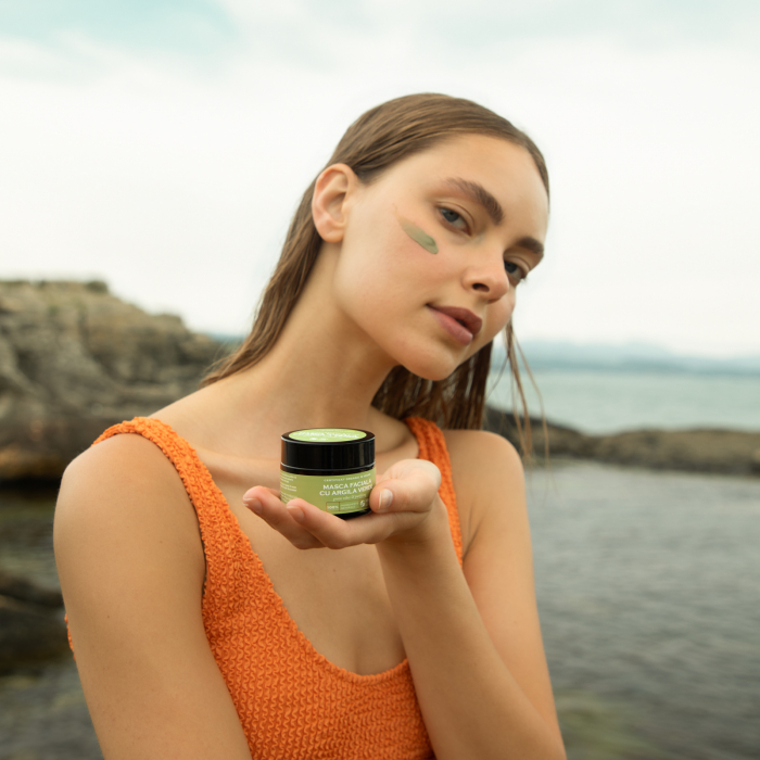 Masca purificatoare cu argila verde GREEN VIBES, 100% ingrediente naturale, ORGANIC & VEGAN, Laura Baldini, 50 ml [9]