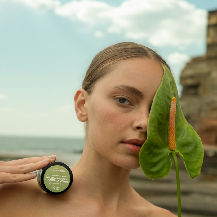 Masca purificatoare cu argila verde GREEN VIBES, 100% ingrediente naturale, ORGANIC & VEGAN, Laura Baldini, 50 ml [6]