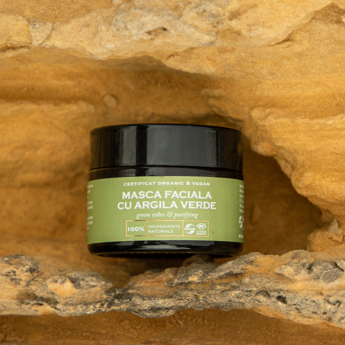 Masca purificatoare cu argila verde GREEN VIBES, 100% ingrediente naturale, ORGANIC & VEGAN, Laura Baldini, 50 ml [2]
