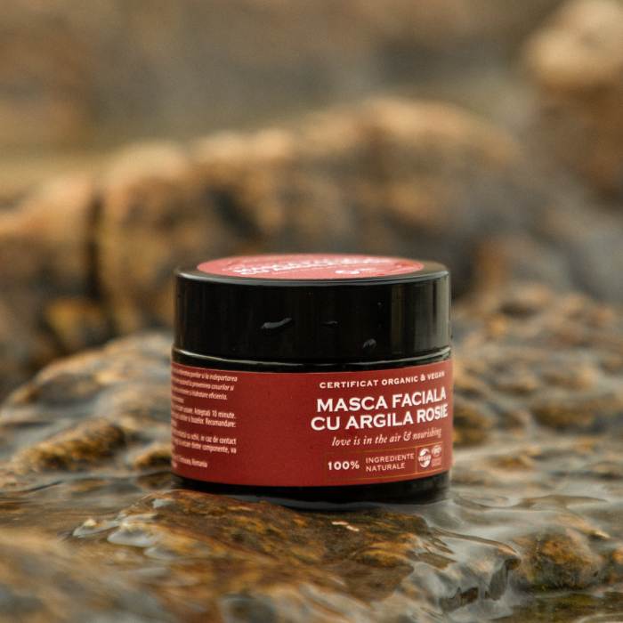 Masca antirid cu argila rosie LOVE IS IN THE AIR, 100% ingrediente naturale, ORGANIC & VEGAN, Laura Baldini, 50 ml [2]