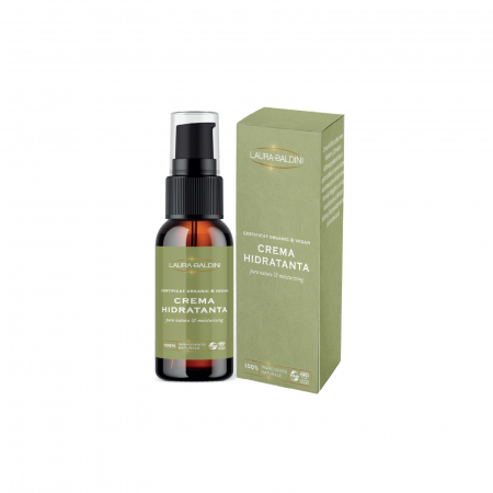 Crema de fata - Crema de fata hidratanta PURA NATURA, 100% ingrediente naturale, ORGANIC & VEGAN, Laura Baldini, 50 ml