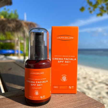 Crema faciala SPF50+ UNFORGETTABLE, 100% ingrediente naturale, ORGANIC & VEGAN & REEF SAFE, Laura Baldini, 50ml [7]