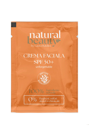 Ten - Esantion Crema faciala SPF50+ UNFORGETTABLE, 100% ingrediente naturale, ORGANIC & VEGAN & REEF SAFE, Laura Baldini, 3ml