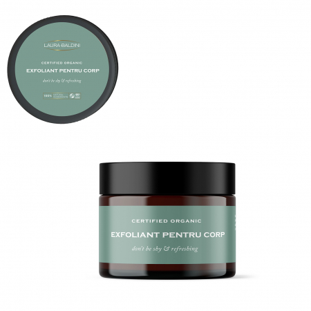 Exfoliant de corp - Exfoliant pentru corp DON'T BE SHY, 100% ingrediente naturale ORGANIC & VEGAN, Laura Baldini, 375 ml
